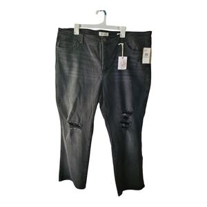 Jessica Simpson Plus Size 22W Distressed Black Denim Jeans Night Train Flirt Str